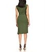 Michael Kors MICHAEL Michael Kors Matte Jersey Studded Crew Neck Sleeveless Asymmetrical Hemline Sheath Dress, Color:Jade - Image 2