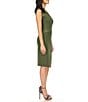 Michael Kors MICHAEL Michael Kors Matte Jersey Studded Crew Neck Sleeveless Asymmetrical Hemline Sheath Dress, Color:Jade - Image 4