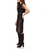 Color:Black - Image 5 - MICHAEL Michael Kors Matte Jersey Studded Crew Neck Sleeveless Asymmetrical Hemline Sheath Dress