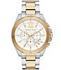 Color:Two Tone - Image 1 - Men's Brecken Chronograph Silver Dial Two-Tone Stainless Steel Bracelet Watch