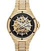 Color:Gold - Image 1 - Men's Everest Automatic Pav Gold Tone Stainless Steel Bracelet Watch