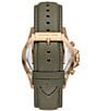 Color:Olive - Image 2 - Men's Everest Chronograph Olive Leather Strap Watch