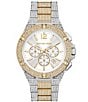 Color:Two Tone - Image 1 - Men's Lennox Chronograph Crystal Two Tone Stainless Steel Bracelet Watch