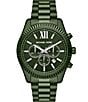 Color:Green - Image 1 - Men's Lexington Chronograph Green-Tone Stainless Steel Bracelet Watch