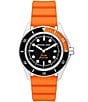 Color:Orange - Image 1 - Men's Maritime Three-Hand Date Orange Silicone Strap Watch