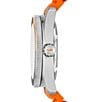 Color:Orange - Image 2 - Men's Maritime Three-Hand Date Orange Silicone Strap Watch