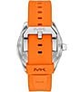 Color:Orange - Image 3 - Men's Maritime Three-Hand Date Orange Silicone Strap Watch