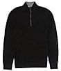 Color:Black - Image 1 - Merino Wool Quarter-Zip Pullover