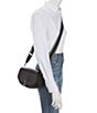 Color:Black - Image 4 - Mila Medium East West Silver Tone Sling Crossbody Saddle Bag