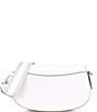 Color:Optic White - Image 2 - Mila Medium East West Silver Tone Sling Crossbody Saddle Bag