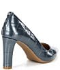 Color:Navy - Image 2 - Milly Flex Crocodile Embossed Leather Pumps