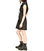Color:Black Indigo - Image 3 - Mini Chambray Sleeveless Trench Dress