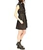 Color:Black Indigo - Image 5 - Mini Chambray Sleeveless Trench Dress