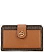 Michael Kors MK Charm Medium Tab Pocket Billfold Wallet, Color:Brown Acorn - Image 1