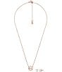 Color:Rose Gold - Image 2 - MK Necklace & Stud Earring Box Set