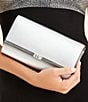 Michael Kors Mona Large East West Metallic Clutch Bag, Color:Silver - Image 5