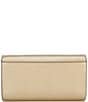 Color:Pale Gold - Image 2 - Mona Large Metallic Leather Clutch