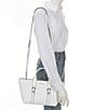 Michael Kors Moore Buckle Detail Small Satchel Bag, Color:Optic/Allum - Image 4