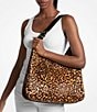 Michael Kors Nolita Leopard Large Hobo Tote Bag, Color:Marigold - Image 3
