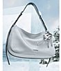 Michael Kors Nolita Medium Metallic Shoulder Bag, Color:Silver - Image 4