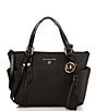 Color:Black - Image 1 - Sullivan Small Convertible Logo Charm Top Zip Tote Bag