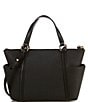 Color:Black - Image 2 - Sullivan Small Convertible Logo Charm Top Zip Tote Bag