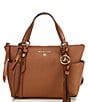 Color:Luggage - Image 1 - Sullivan Small Convertible Logo Charm Top Zip Tote Bag