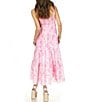 Color:Bouquet - Image 2 - Palm Print Square Neckline Sleeveless Tiered Smocked Dress