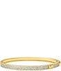 Color:Gold - Image 1 - Pav Logo Bangle Bracelet