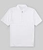 Color:White - Image 1 - Performance Stretch Stripe Quarter-Zip Short Sleeve Polo Shirt
