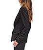 Michael Kors Metallic Pinstripe Double-Breasted Blazer, Color:Black/Silver - Image 3