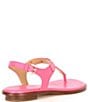 Color:Camila Rose - Image 2 - Plate Thong Leather T-Strap Sandals