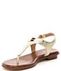 Color:Pale Gold - Image 4 - Plate Textured Leather Thong T-Strap Sandals