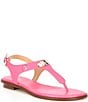 Color:Camila Rose - Image 1 - Plate Thong Leather T-Strap Sandals