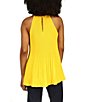 Color:Bright Dandelion - Image 2 - Pleated Halter Neckline Sleeveless Top