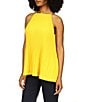 Color:Bright Dandelion - Image 4 - Pleated Halter Neckline Sleeveless Top