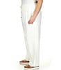 Color:White - Image 3 - Plus Size Linen Blend Elastic Drawstring Tie Waist Pocketed Pull-On Pants