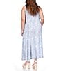 Color:Chambray - Image 2 - Plus Size Stretch Scoop Neck Sleeveless Maxi Dress