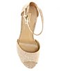 Color:Pale Gold - Image 5 - Porter Glitter Fabric Platform Ankle Strap Dress Sandals