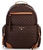 Color:Brown/Acorn - Image 1 - Prescott Signature Logo Large Nylon Backpack