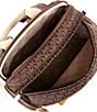 Color:Brown/Acorn - Image 3 - Prescott Signature Logo Large Nylon Backpack