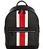 Color:Bright Red - Image 1 - Printed Varsity Stripe Signature Logo Backpack