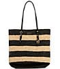 Michael Kors Quinn Large Crochet Straw Tote Bag, Color:Black - Image 1