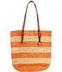 Michael Kors Quinn Large Crochet Straw Tote Bag, Color:Orange Punch - Image 1
