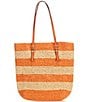 Michael Kors Quinn Large Crochet Straw Tote Bag, Color:Orange Punch - Image 2