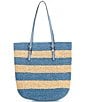 Michael Kors Quinn Large North-South Chambray Stripe Tote Bag, Color:Chambray - Image 2