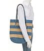 Michael Kors Quinn Large North-South Chambray Stripe Tote Bag, Color:Chambray - Image 4