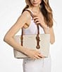 Michael Kors Quinn Medium East West Top Zip Tote Bag, Color:VANILLA/ACORN - Image 3