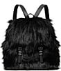 Michael Kors Quinn Medium Faux Fur Flap Backpack, Color:Black - Image 1