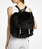 Michael Kors Quinn Medium Faux Fur Flap Backpack, Color:Black - Image 3